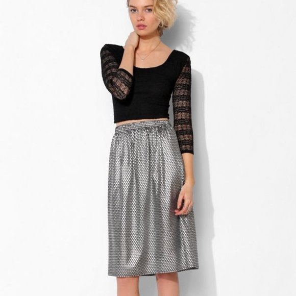 Urban Outfitters M metallic print glam skirt - Picture 1 of 5